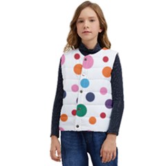 Polka Dot Kid s Short Button Up Puffer Vest	