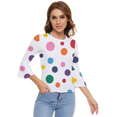 Polka Dot Bell Sleeve Top by 8989