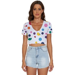 Polka Dot V-neck Crop Top