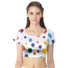 Polka Dot Short Sleeve Crop Top