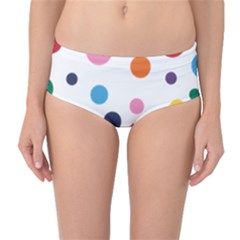 Polka Dot Mid-waist Bikini Bottoms by 8989