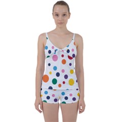 Polka Dot Tie Front Two Piece Tankini by 8989