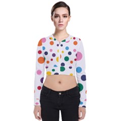 Polka Dot Long Sleeve Zip Up Bomber Jacket by 8989