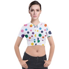 Polka Dot Short Sleeve Cropped Jacket by 8989