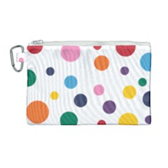 Polka Dot Canvas Cosmetic Bag (large) by 8989