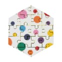 Polka Dot Wooden Puzzle Hexagon View1