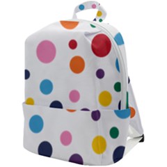 Polka Dot Zip Up Backpack by 8989