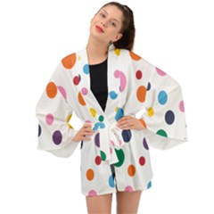 Polka Dot Long Sleeve Kimono