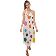 Polka Dot Halter Tie Back Dress  by 8989