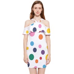 Polka Dot Shoulder Frill Bodycon Summer Dress by 8989