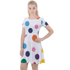 Polka Dot Cap Sleeve Velour Dress  by 8989