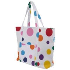 Polka Dot Zip Up Canvas Bag by 8989