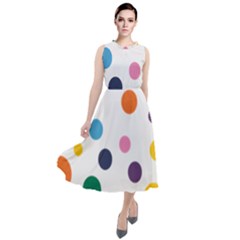 Polka Dot Round Neck Boho Dress