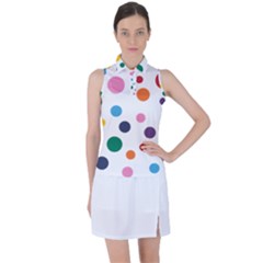 Polka Dot Women s Sleeveless Polo Tee