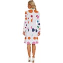 Polka Dot Long Sleeve Shirt Collar A-Line Dress View4