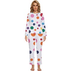 Polka Dot Womens  Long Sleeve Lightweight Pajamas Set