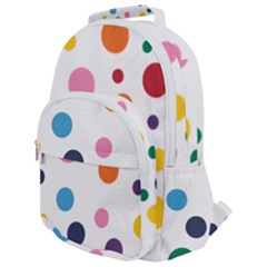 Polka Dot Rounded Multi Pocket Backpack by 8989