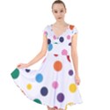 Polka Dot Cap Sleeve Front Wrap Midi Dress View1