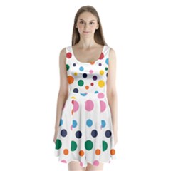 Polka Dot Split Back Mini Dress 