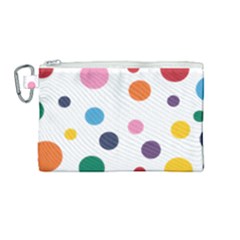 Polka Dot Canvas Cosmetic Bag (medium) by 8989