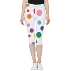 Polka Dot Inside Out Lightweight Velour Capri Leggings  by 8989