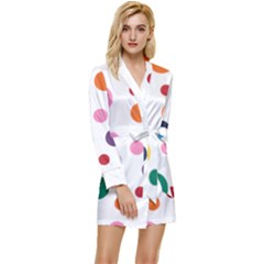 Polka Dot Long Sleeve Satin Robe by 8989