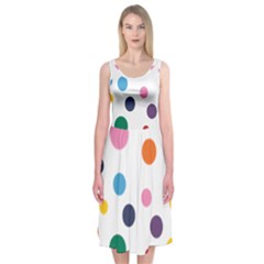 Polka Dot Midi Sleeveless Dress by 8989