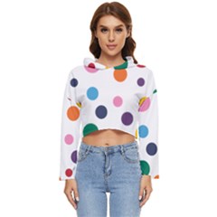 Polka Dot Women s Lightweight Cropped Hoodie