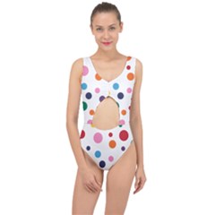 Polka Dot Center Cut Out Swimsuit