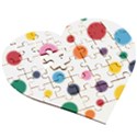 Polka Dot Wooden Puzzle Heart View3