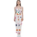 Polka Dot V-Neck Spaghetti Strap Tie Front Jumpsuit View1