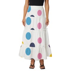 Polka Dot Tiered Ruffle Maxi Skirt