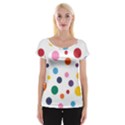 Polka Dot Cap Sleeve Top View1