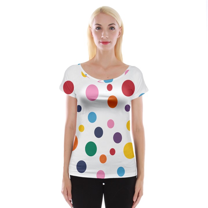 Polka Dot Cap Sleeve Top