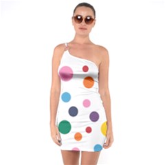 Polka Dot One Soulder Bodycon Dress by 8989