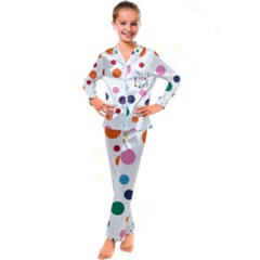 Polka Dot Kid s Satin Long Sleeve Pajamas Set by 8989