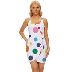 Polka Dot Wrap Tie Front Dress by 8989