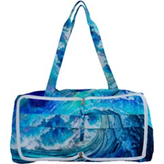 Tsunami Waves Ocean Sea Nautical Nature Water Painting Multi Function Bag by Ravend