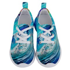 Tsunami Waves Ocean Sea Nautical Nature Water Painting Running Shoes by Ravend