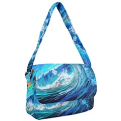 Tsunami Waves Ocean Sea Nautical Nature Water Painting Courier Bag by Ravend