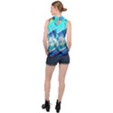 Tsunami Waves Ocean Sea Nautical Nature Water Painting High Neck Satin Top View2