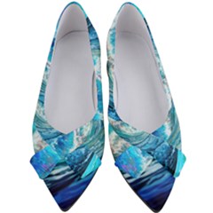 Tsunami Waves Ocean Sea Nautical Nature Water Painting Women s Bow Heels by Ravend