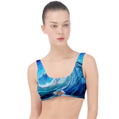 Tsunami Waves Ocean Sea Nautical Nature Water Painting The Little Details Bikini Top by Ravend