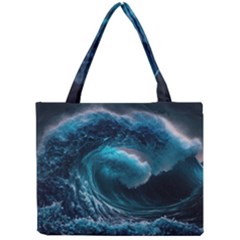 Tsunami Waves Ocean Sea Water Rough Seas 4 Mini Tote Bag by Ravend