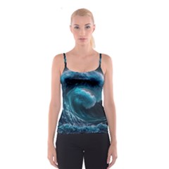 Tsunami Waves Ocean Sea Water Rough Seas 4 Spaghetti Strap Top by Ravend