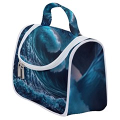 Tsunami Waves Ocean Sea Water Rough Seas 4 Satchel Handbag by Ravend