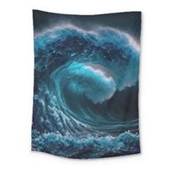 Tsunami Waves Ocean Sea Water Rough Seas 4 Medium Tapestry by Ravend