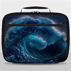 Tsunami Waves Ocean Sea Water Rough Seas 4 Full Print Lunch Bag by Ravend