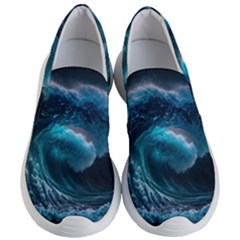 Tsunami Waves Ocean Sea Water Rough Seas 4 Women s Lightweight Slip Ons by Ravend