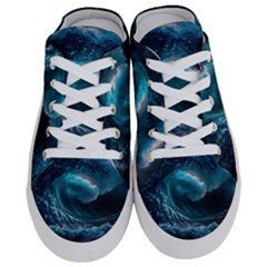 Tsunami Waves Ocean Sea Water Rough Seas 4 Half Slippers by Ravend